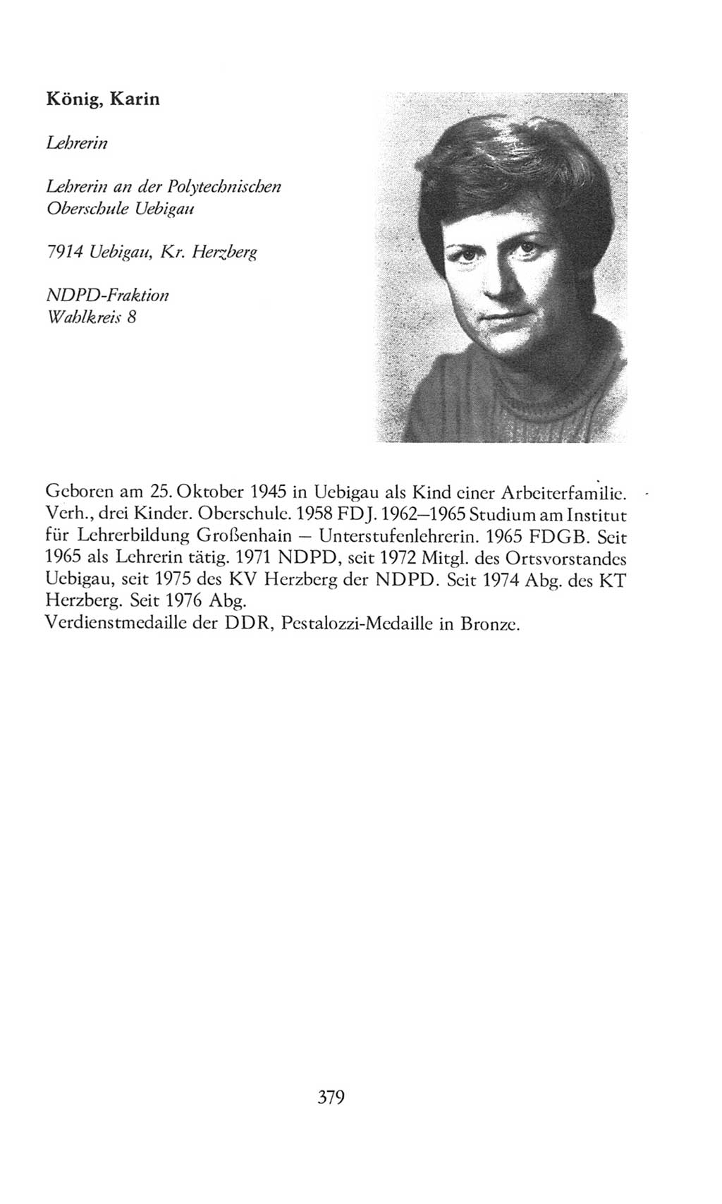 Volkskammer (VK) der Deutschen Demokratischen Republik (DDR), 8. Wahlperiode 1981-1986, Seite 379 (VK. DDR 8. WP. 1981-1986, S. 379)
