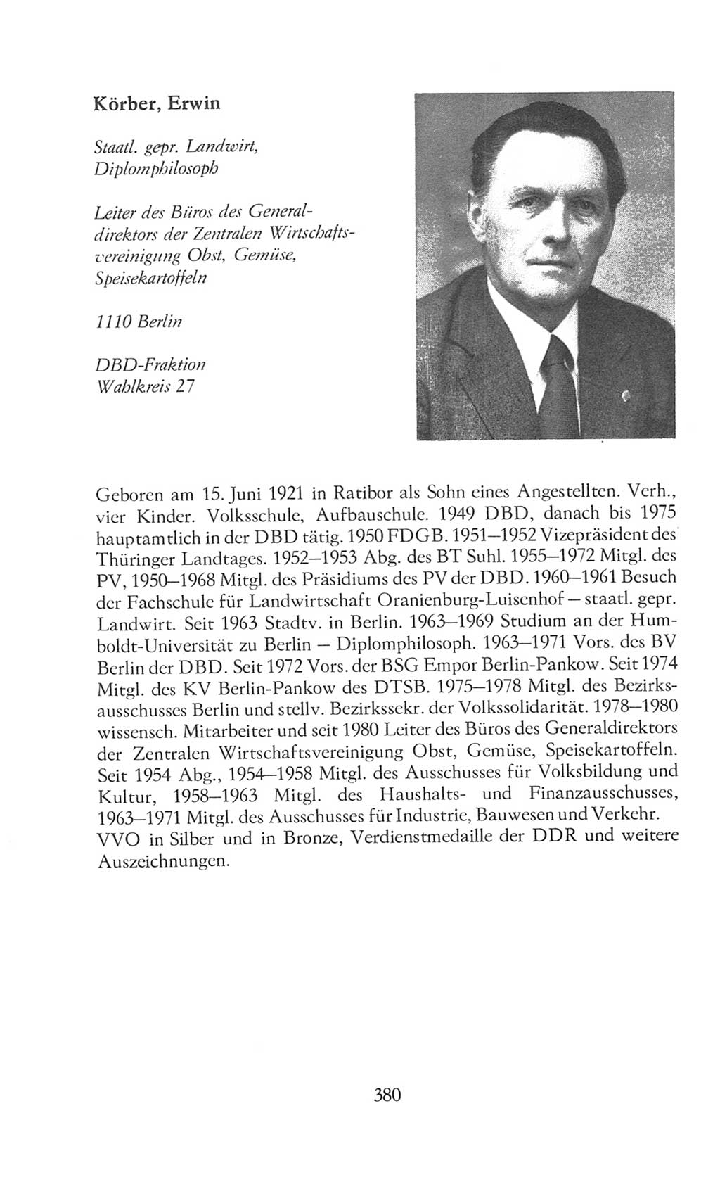 Volkskammer (VK) der Deutschen Demokratischen Republik (DDR), 8. Wahlperiode 1981-1986, Seite 380 (VK. DDR 8. WP. 1981-1986, S. 380)