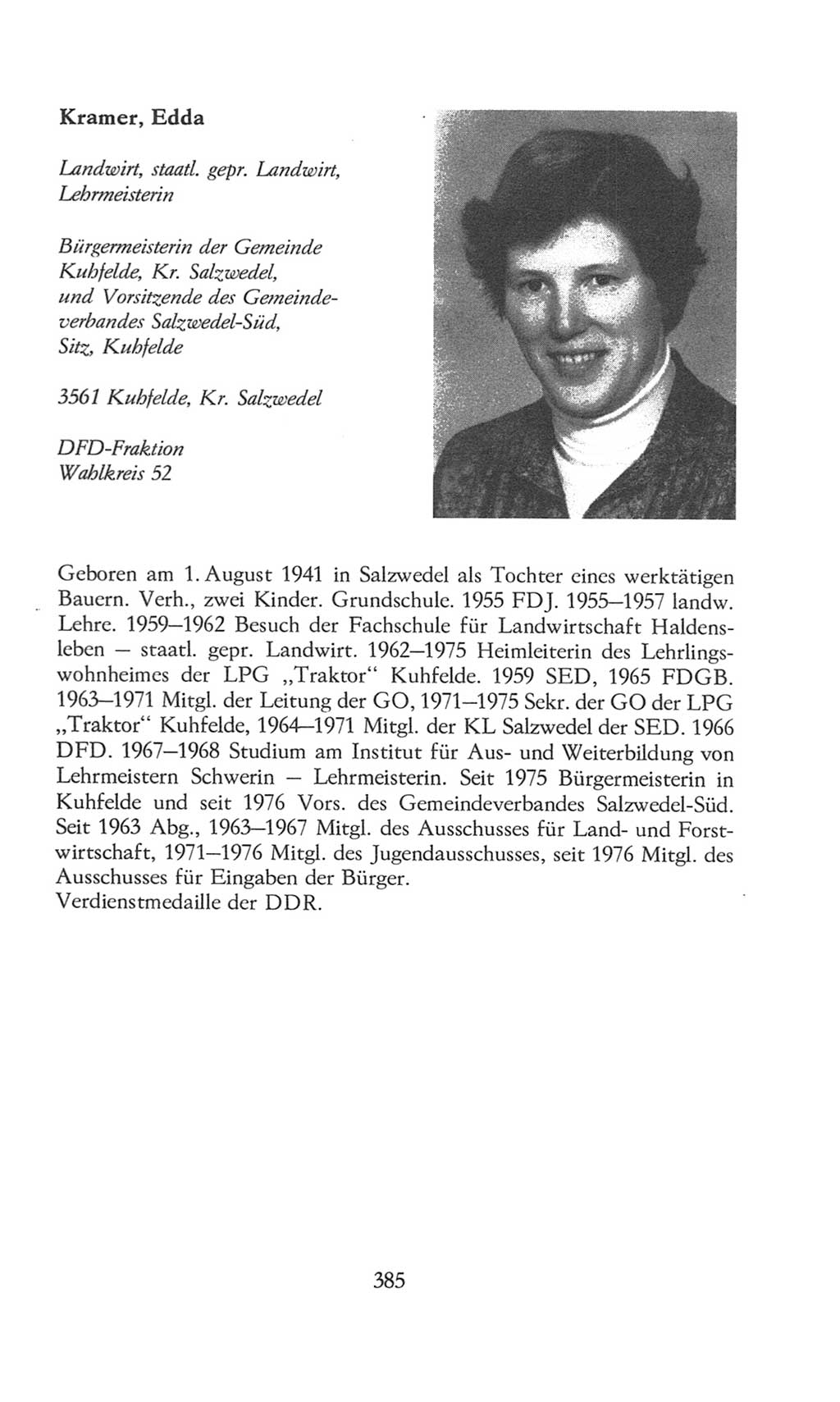 Volkskammer (VK) der Deutschen Demokratischen Republik (DDR), 8. Wahlperiode 1981-1986, Seite 385 (VK. DDR 8. WP. 1981-1986, S. 385)