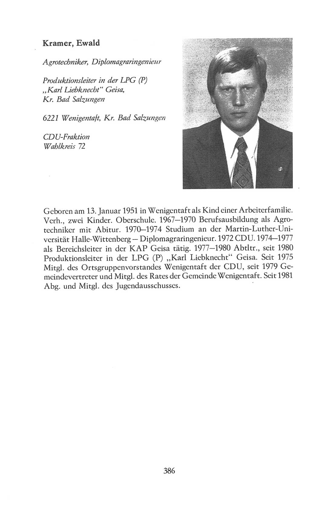 Volkskammer (VK) der Deutschen Demokratischen Republik (DDR), 8. Wahlperiode 1981-1986, Seite 386 (VK. DDR 8. WP. 1981-1986, S. 386)