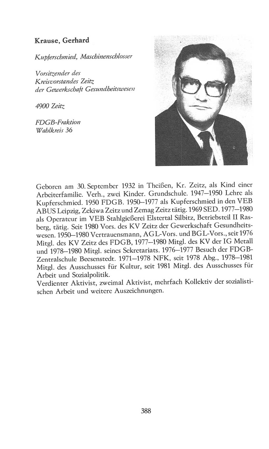 Volkskammer (VK) der Deutschen Demokratischen Republik (DDR), 8. Wahlperiode 1981-1986, Seite 388 (VK. DDR 8. WP. 1981-1986, S. 388)