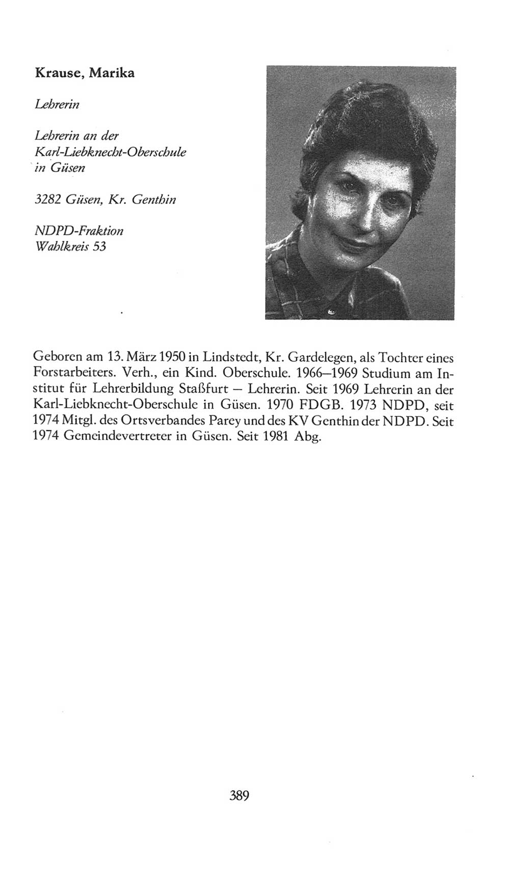 Volkskammer (VK) der Deutschen Demokratischen Republik (DDR), 8. Wahlperiode 1981-1986, Seite 389 (VK. DDR 8. WP. 1981-1986, S. 389)
