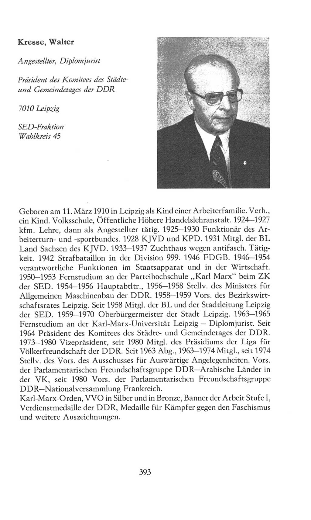 Volkskammer (VK) der Deutschen Demokratischen Republik (DDR), 8. Wahlperiode 1981-1986, Seite 393 (VK. DDR 8. WP. 1981-1986, S. 393)