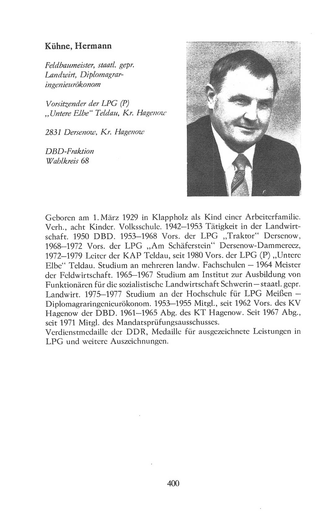 Volkskammer (VK) der Deutschen Demokratischen Republik (DDR), 8. Wahlperiode 1981-1986, Seite 400 (VK. DDR 8. WP. 1981-1986, S. 400)