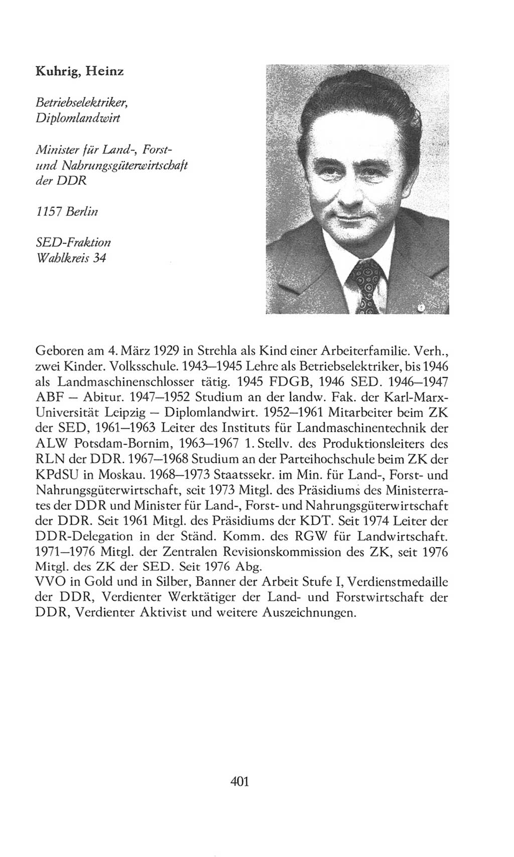 Volkskammer (VK) der Deutschen Demokratischen Republik (DDR), 8. Wahlperiode 1981-1986, Seite 401 (VK. DDR 8. WP. 1981-1986, S. 401)