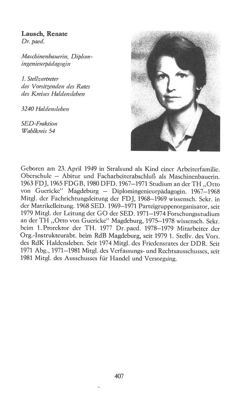 Volkskammer (VK) der Deutschen Demokratischen Republik (DDR), 8. Wahlperiode 1981-1986, Seite 407 (VK. DDR 8. WP. 1981-1986, S. 407)