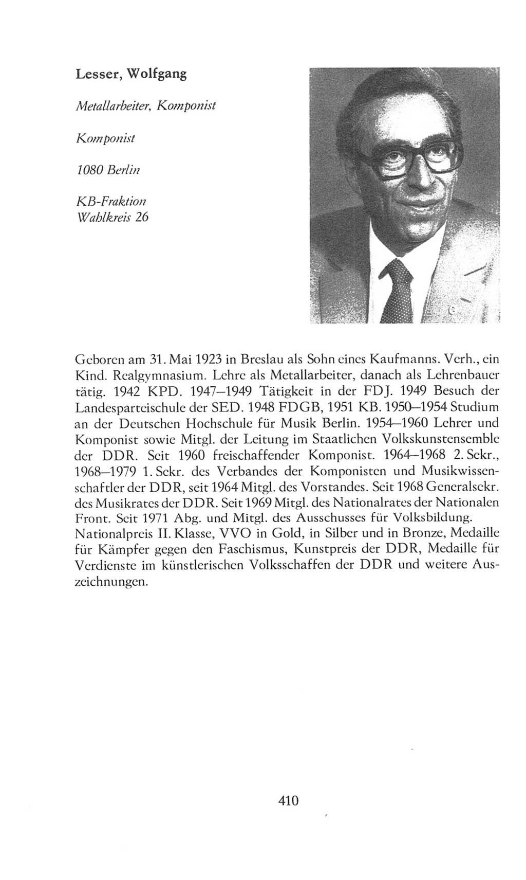 Volkskammer (VK) der Deutschen Demokratischen Republik (DDR), 8. Wahlperiode 1981-1986, Seite 410 (VK. DDR 8. WP. 1981-1986, S. 410)