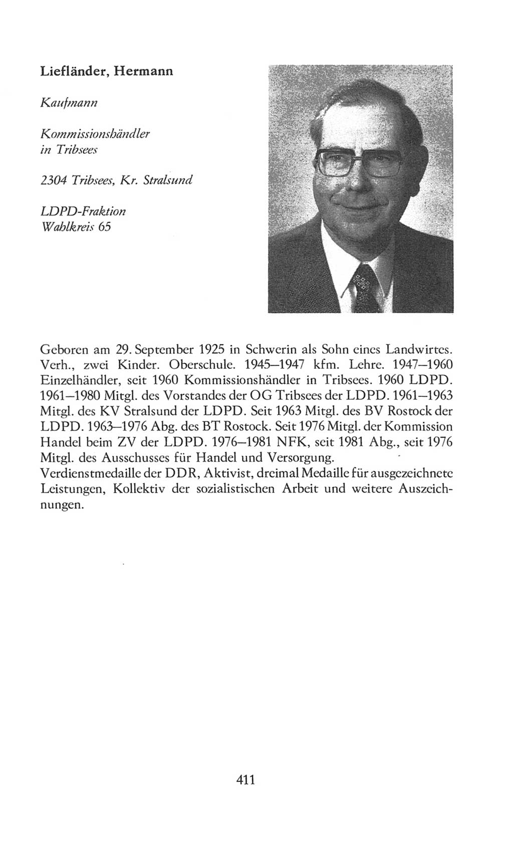Volkskammer (VK) der Deutschen Demokratischen Republik (DDR), 8. Wahlperiode 1981-1986, Seite 411 (VK. DDR 8. WP. 1981-1986, S. 411)