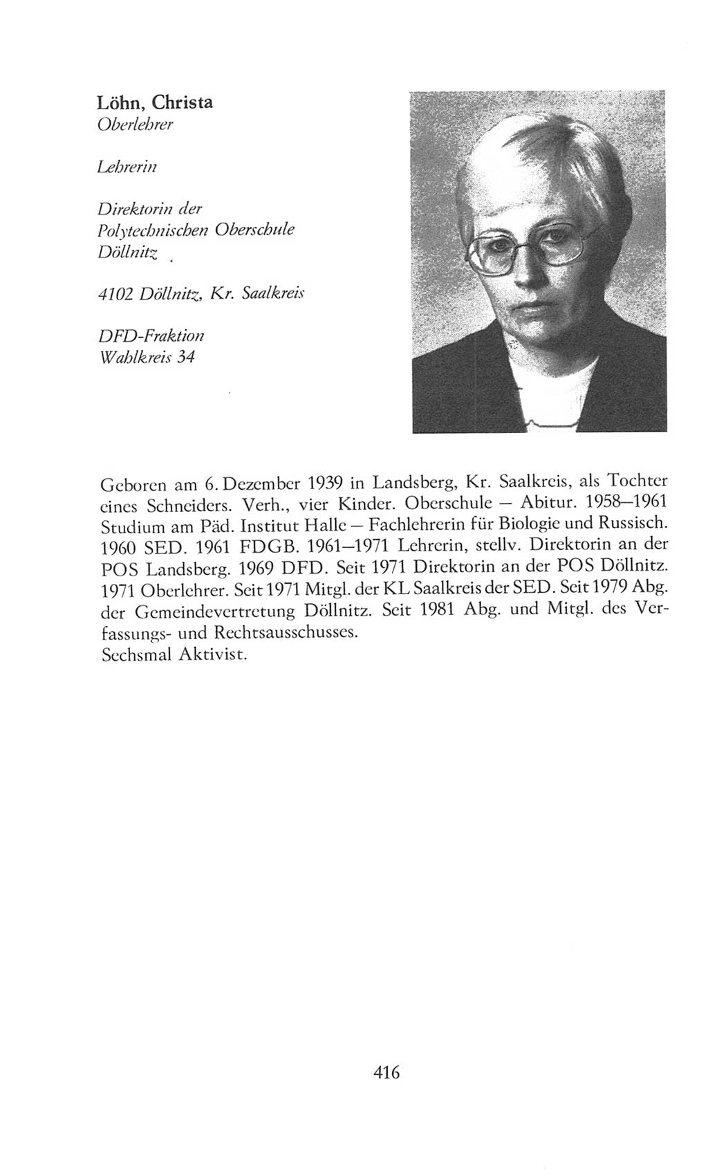 Volkskammer (VK) der Deutschen Demokratischen Republik (DDR), 8. Wahlperiode 1981-1986, Seite 416 (VK. DDR 8. WP. 1981-1986, S. 416)