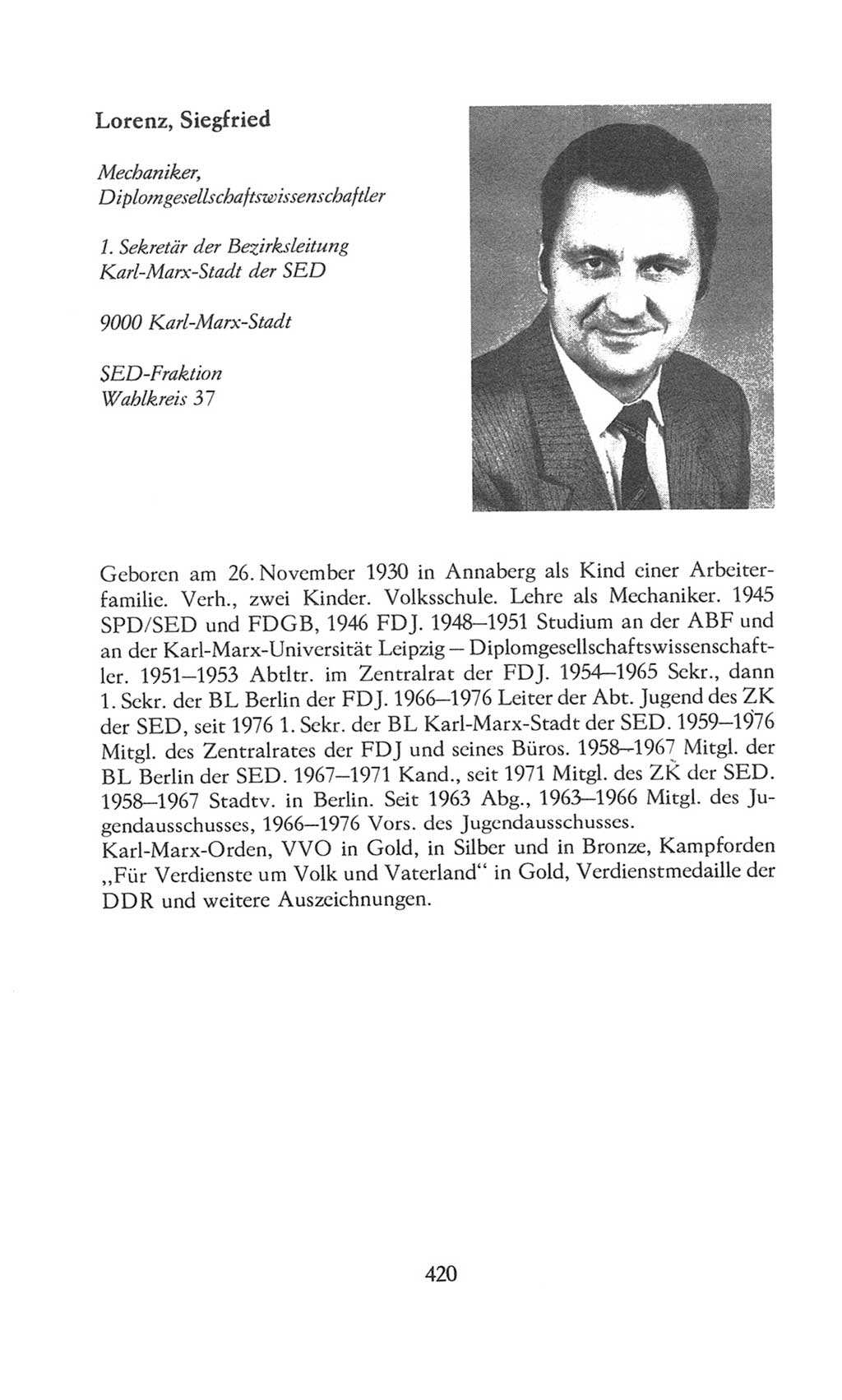 Volkskammer (VK) der Deutschen Demokratischen Republik (DDR), 8. Wahlperiode 1981-1986, Seite 420 (VK. DDR 8. WP. 1981-1986, S. 420)