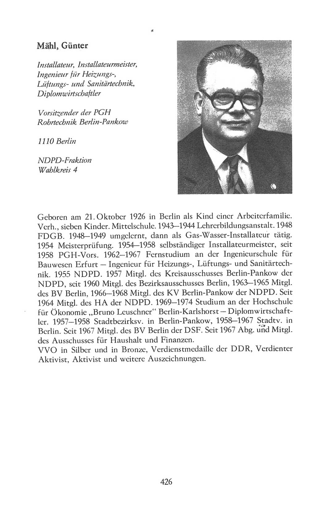Volkskammer (VK) der Deutschen Demokratischen Republik (DDR), 8. Wahlperiode 1981-1986, Seite 426 (VK. DDR 8. WP. 1981-1986, S. 426)