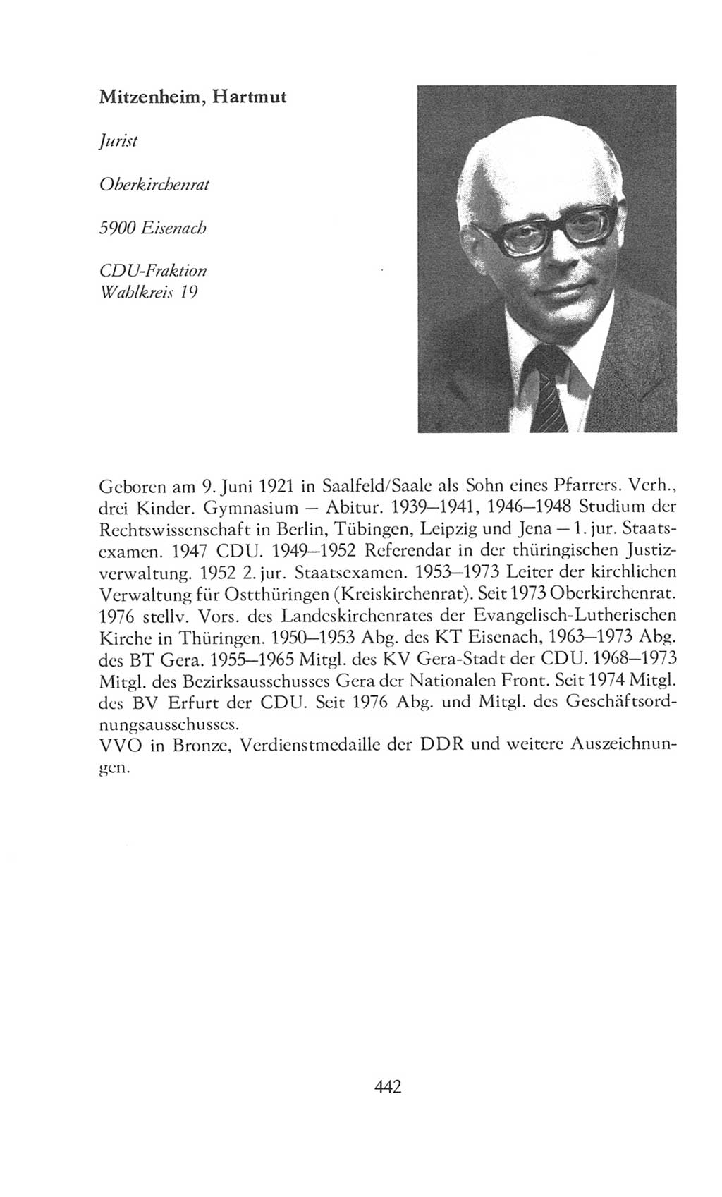 Volkskammer (VK) der Deutschen Demokratischen Republik (DDR), 8. Wahlperiode 1981-1986, Seite 442 (VK. DDR 8. WP. 1981-1986, S. 442)