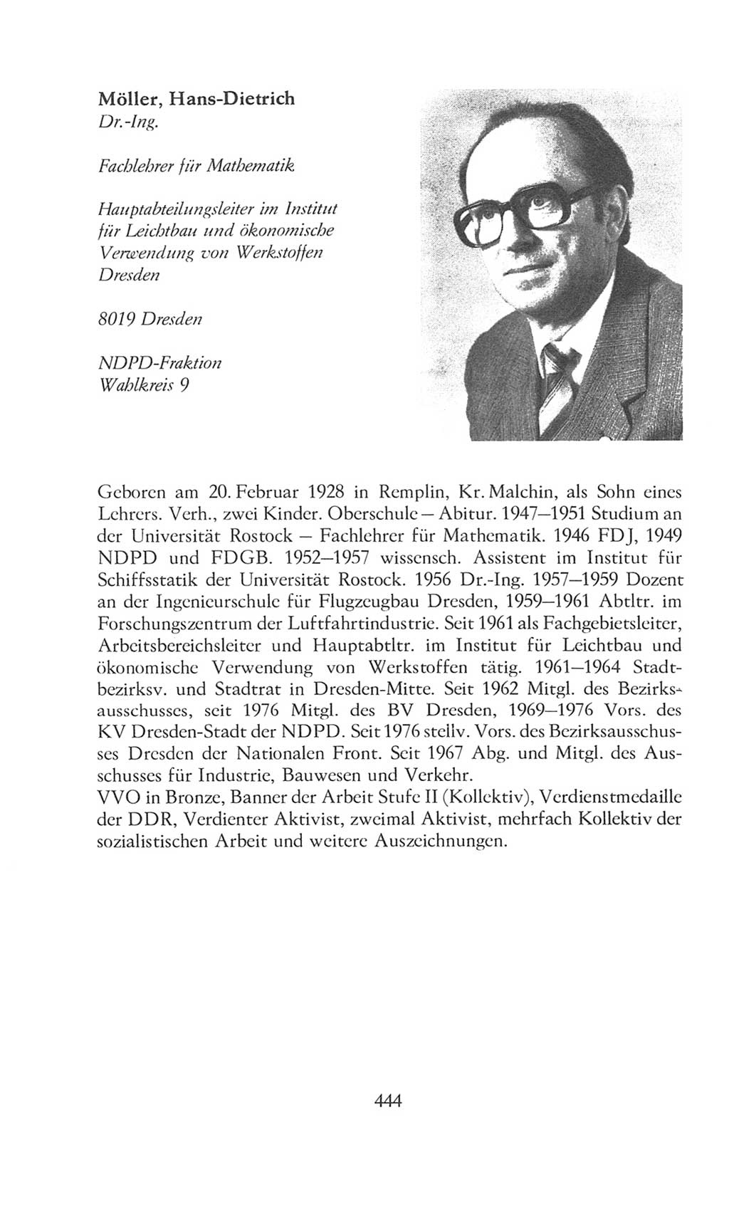 Volkskammer (VK) der Deutschen Demokratischen Republik (DDR), 8. Wahlperiode 1981-1986, Seite 444 (VK. DDR 8. WP. 1981-1986, S. 444)