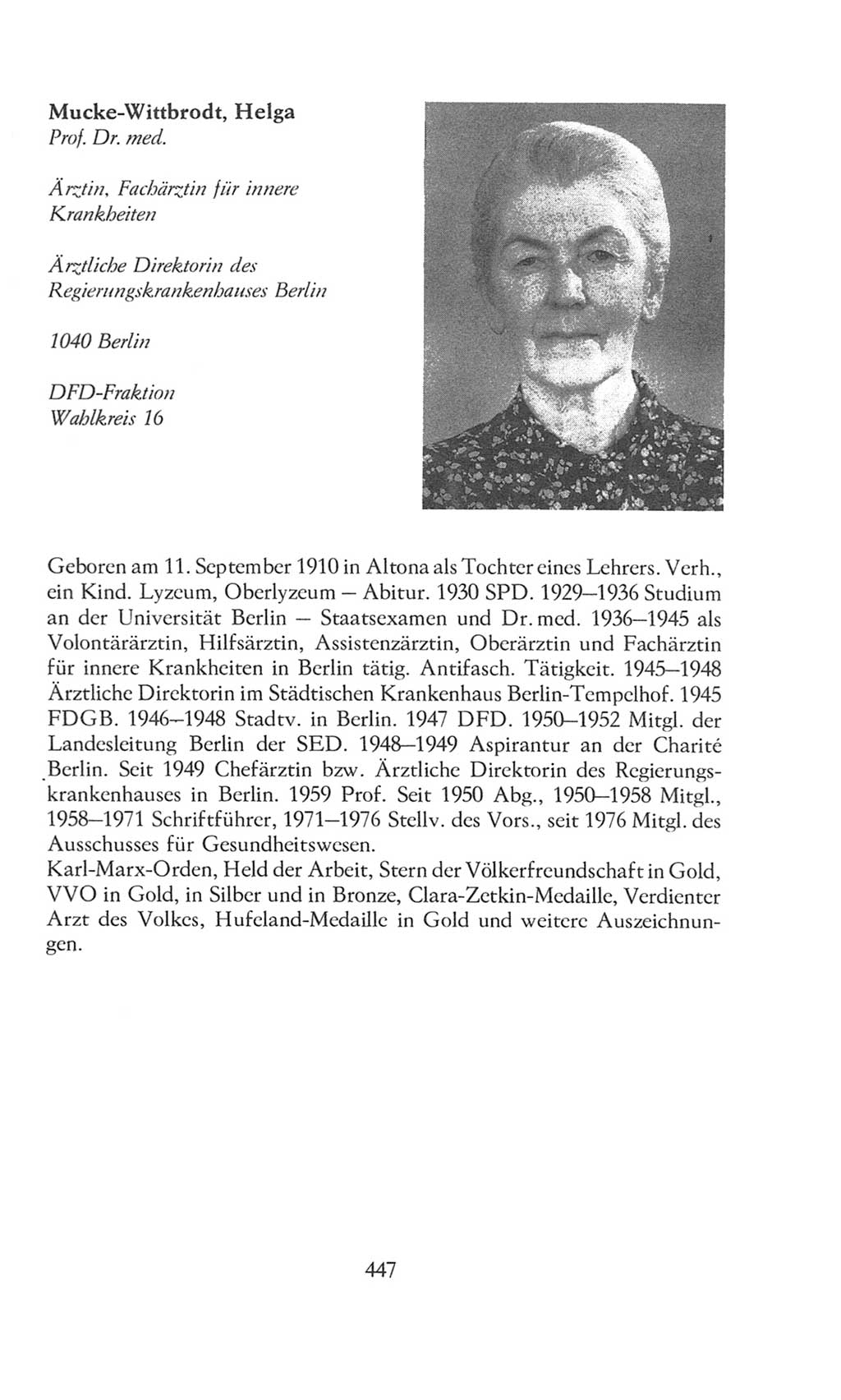 Volkskammer (VK) der Deutschen Demokratischen Republik (DDR), 8. Wahlperiode 1981-1986, Seite 447 (VK. DDR 8. WP. 1981-1986, S. 447)