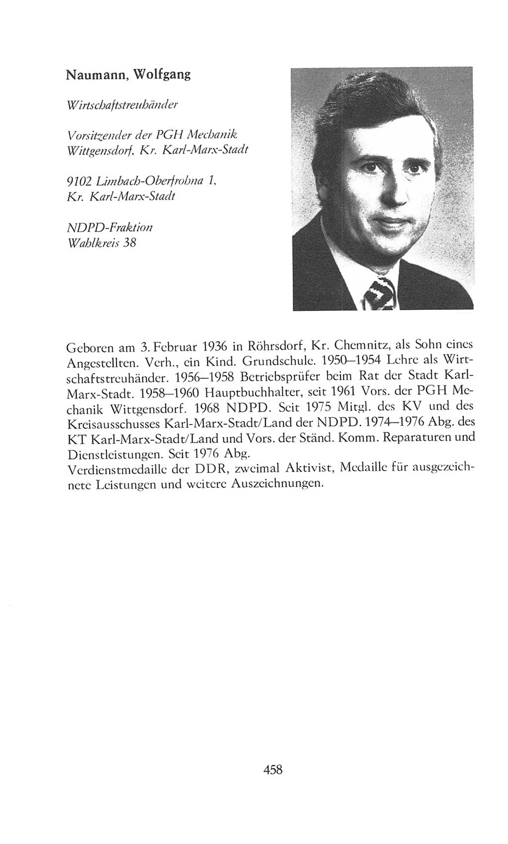 Volkskammer (VK) der Deutschen Demokratischen Republik (DDR), 8. Wahlperiode 1981-1986, Seite 458 (VK. DDR 8. WP. 1981-1986, S. 458)