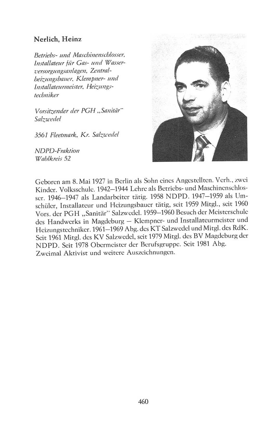 Volkskammer (VK) der Deutschen Demokratischen Republik (DDR), 8. Wahlperiode 1981-1986, Seite 460 (VK. DDR 8. WP. 1981-1986, S. 460)