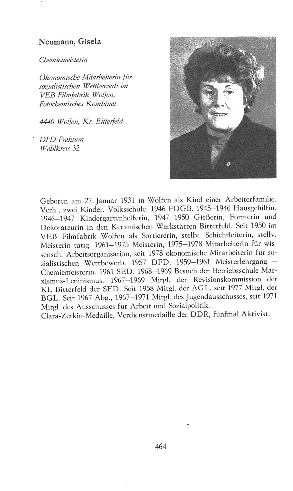 Volkskammer (VK) der Deutschen Demokratischen Republik (DDR), 8. Wahlperiode 1981-1986, Seite 464 (VK. DDR 8. WP. 1981-1986, S. 464)