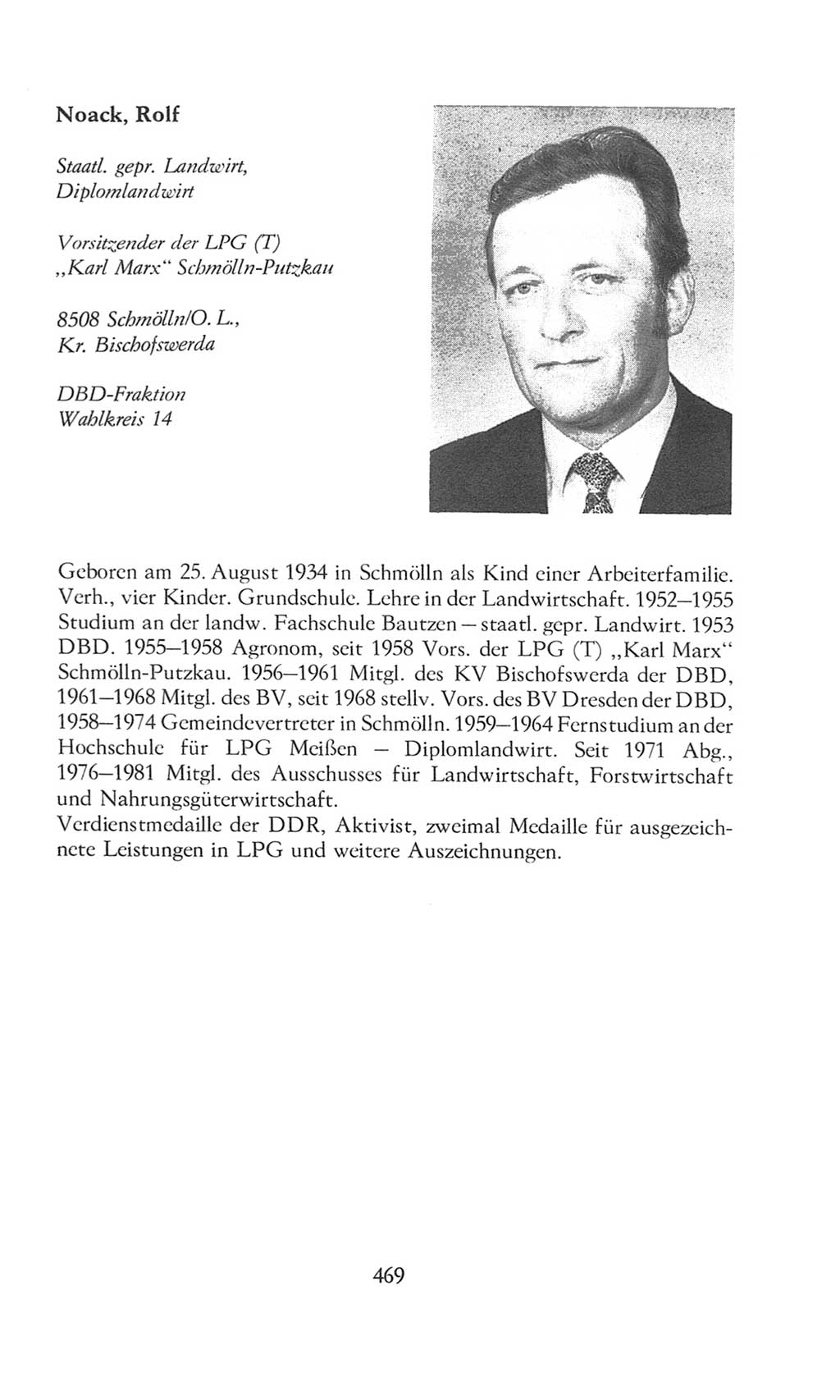 Volkskammer (VK) der Deutschen Demokratischen Republik (DDR), 8. Wahlperiode 1981-1986, Seite 469 (VK. DDR 8. WP. 1981-1986, S. 469)