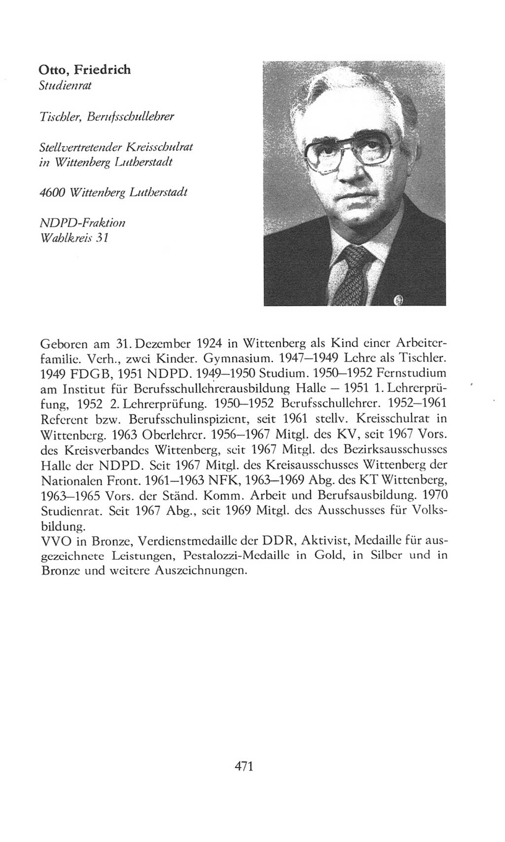 Volkskammer (VK) der Deutschen Demokratischen Republik (DDR), 8. Wahlperiode 1981-1986, Seite 471 (VK. DDR 8. WP. 1981-1986, S. 471)