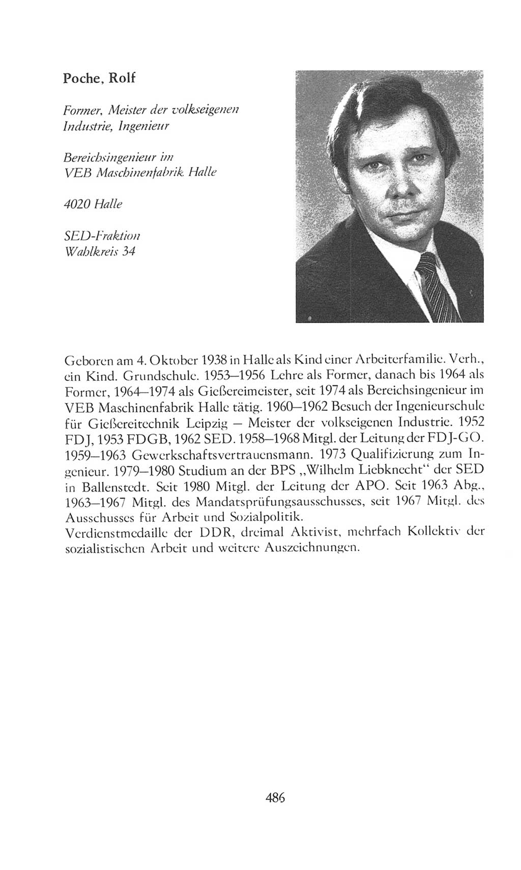 Volkskammer (VK) der Deutschen Demokratischen Republik (DDR), 8. Wahlperiode 1981-1986, Seite 486 (VK. DDR 8. WP. 1981-1986, S. 486)