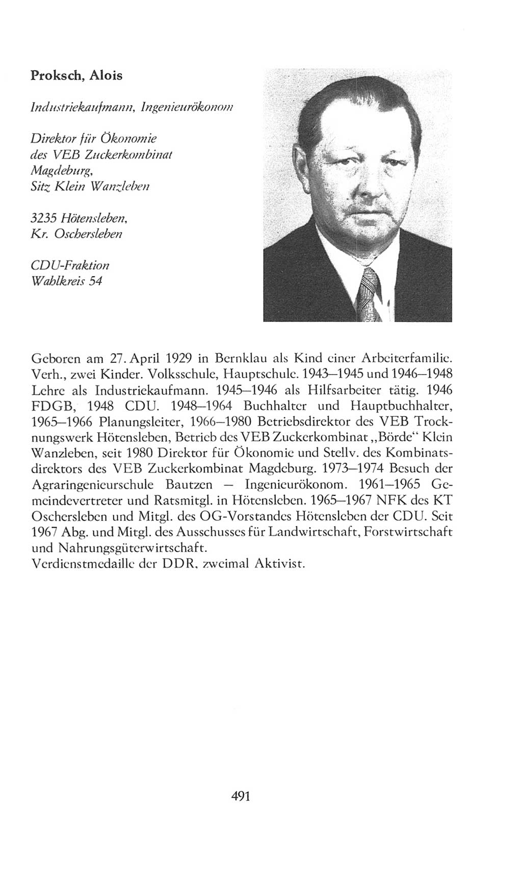 Volkskammer (VK) der Deutschen Demokratischen Republik (DDR), 8. Wahlperiode 1981-1986, Seite 491 (VK. DDR 8. WP. 1981-1986, S. 491)