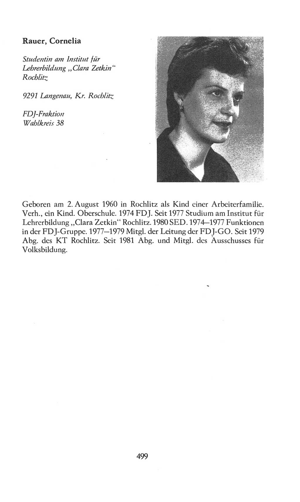 Volkskammer (VK) der Deutschen Demokratischen Republik (DDR), 8. Wahlperiode 1981-1986, Seite 499 (VK. DDR 8. WP. 1981-1986, S. 499)