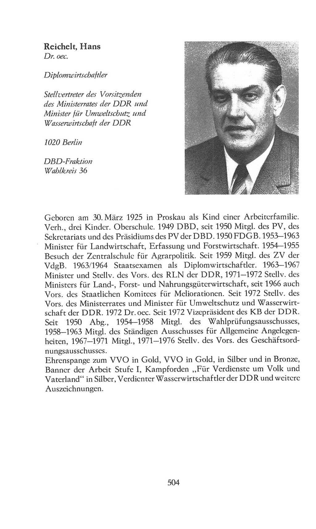 Volkskammer (VK) der Deutschen Demokratischen Republik (DDR), 8. Wahlperiode 1981-1986, Seite 504 (VK. DDR 8. WP. 1981-1986, S. 504)