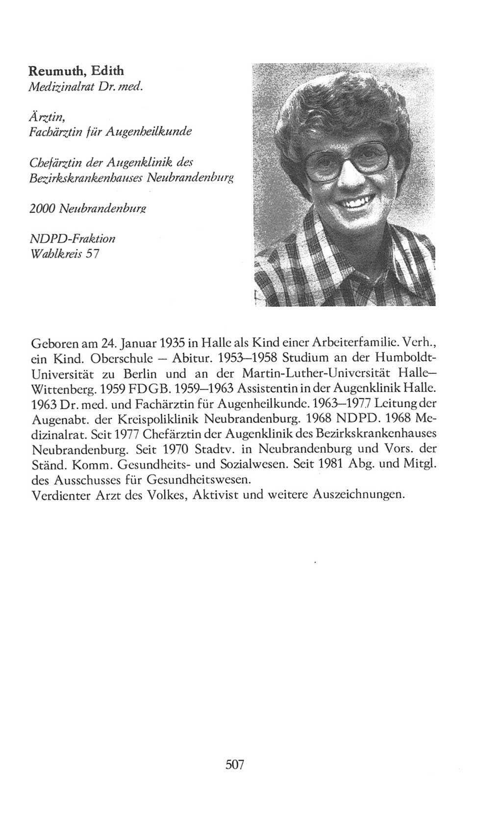 Volkskammer (VK) der Deutschen Demokratischen Republik (DDR), 8. Wahlperiode 1981-1986, Seite 507 (VK. DDR 8. WP. 1981-1986, S. 507)