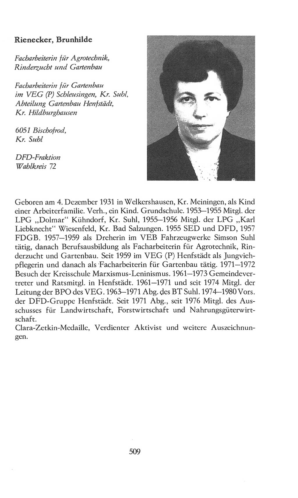 Volkskammer (VK) der Deutschen Demokratischen Republik (DDR), 8. Wahlperiode 1981-1986, Seite 509 (VK. DDR 8. WP. 1981-1986, S. 509)