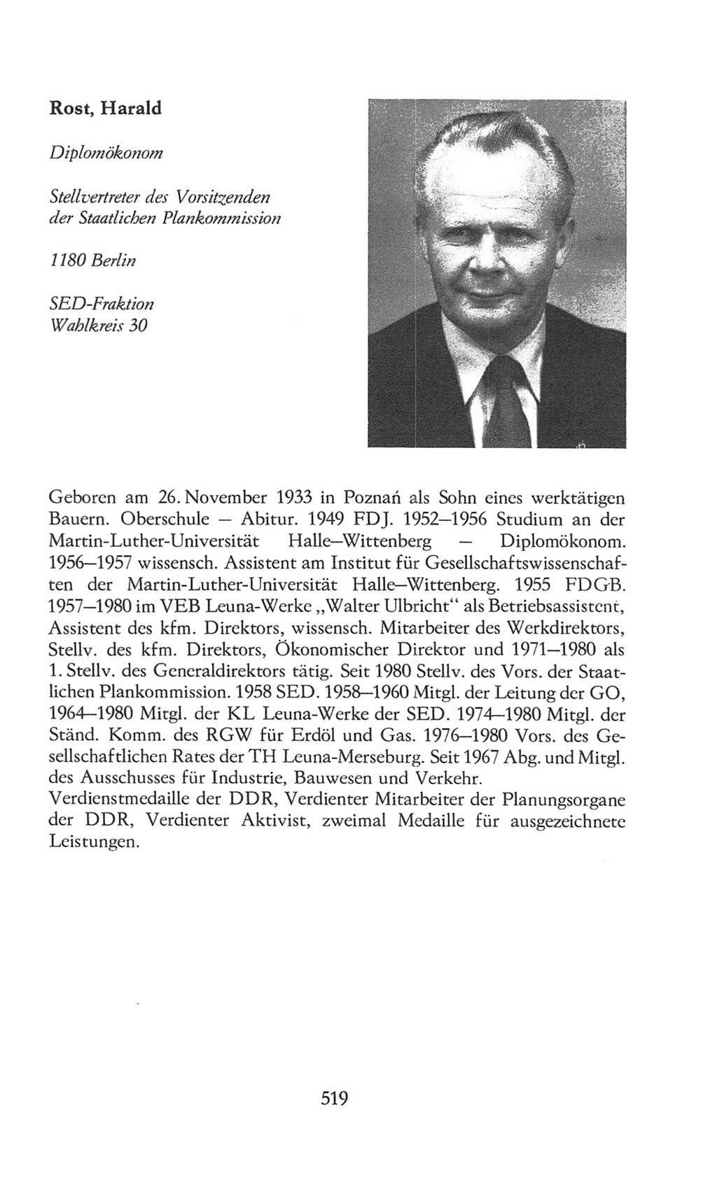 Volkskammer (VK) der Deutschen Demokratischen Republik (DDR), 8. Wahlperiode 1981-1986, Seite 519 (VK. DDR 8. WP. 1981-1986, S. 519)