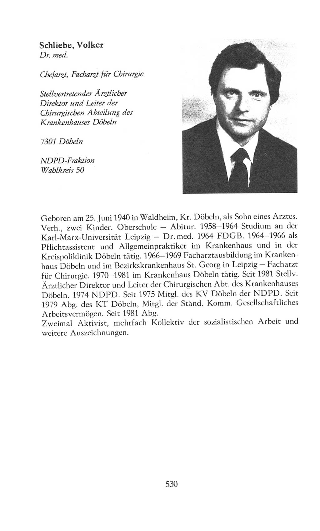 Volkskammer (VK) der Deutschen Demokratischen Republik (DDR), 8. Wahlperiode 1981-1986, Seite 530 (VK. DDR 8. WP. 1981-1986, S. 530)