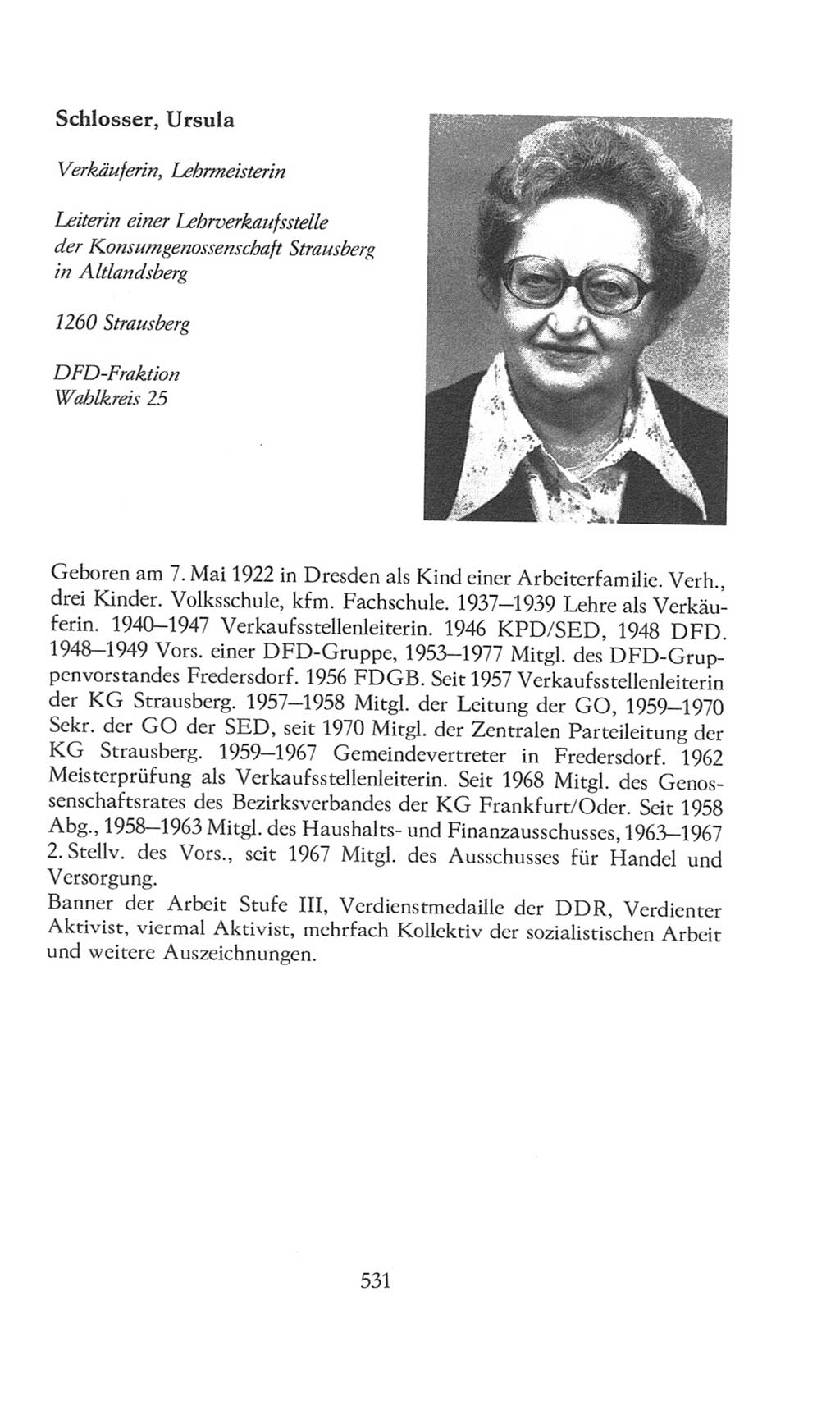 Volkskammer (VK) der Deutschen Demokratischen Republik (DDR), 8. Wahlperiode 1981-1986, Seite 531 (VK. DDR 8. WP. 1981-1986, S. 531)