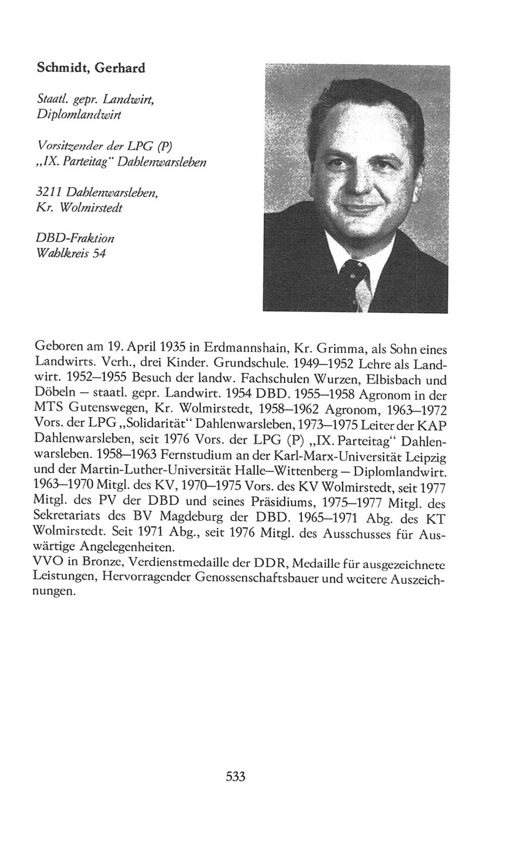 Volkskammer (VK) der Deutschen Demokratischen Republik (DDR), 8. Wahlperiode 1981-1986, Seite 533 (VK. DDR 8. WP. 1981-1986, S. 533)