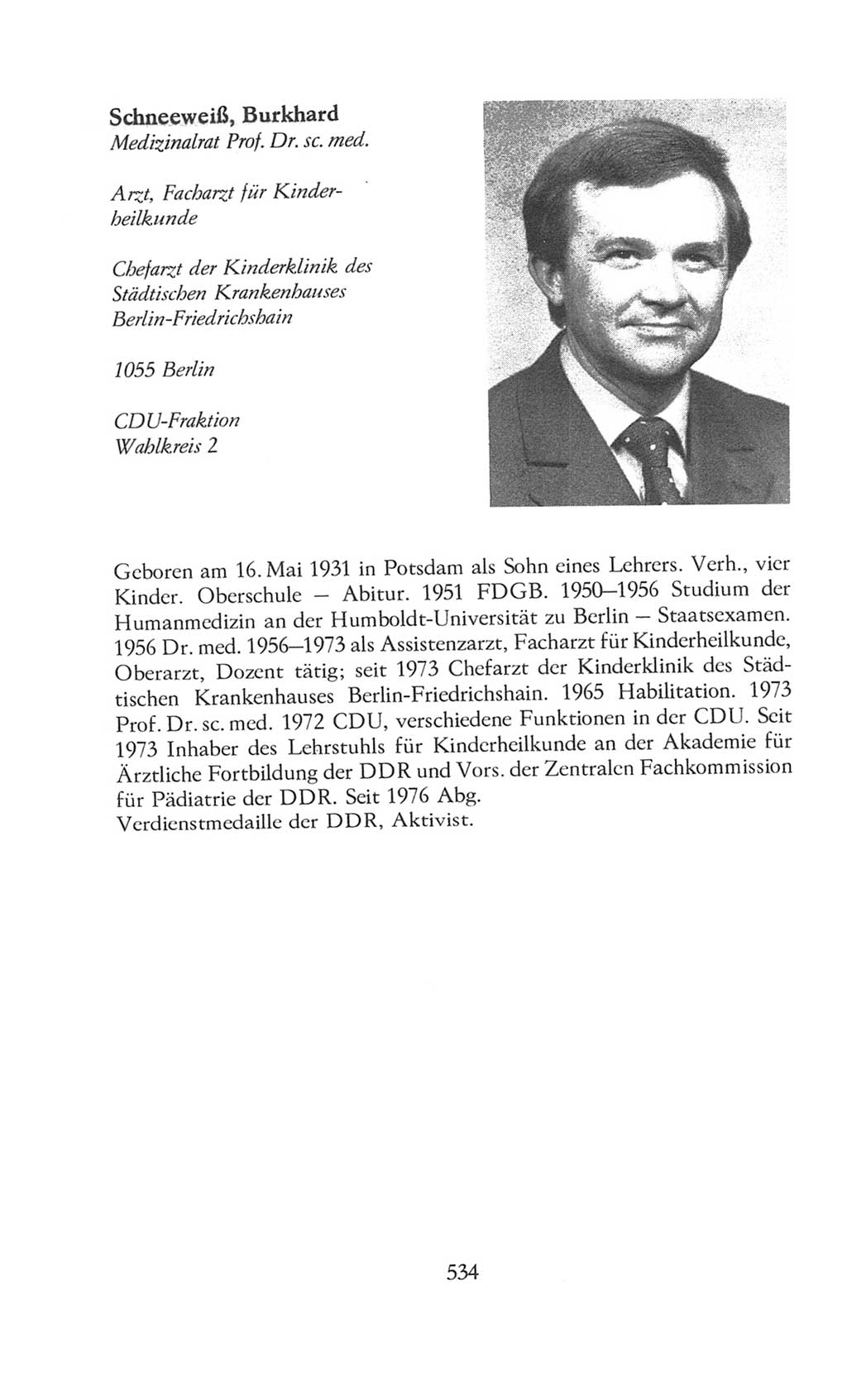 Volkskammer (VK) der Deutschen Demokratischen Republik (DDR), 8. Wahlperiode 1981-1986, Seite 534 (VK. DDR 8. WP. 1981-1986, S. 534)