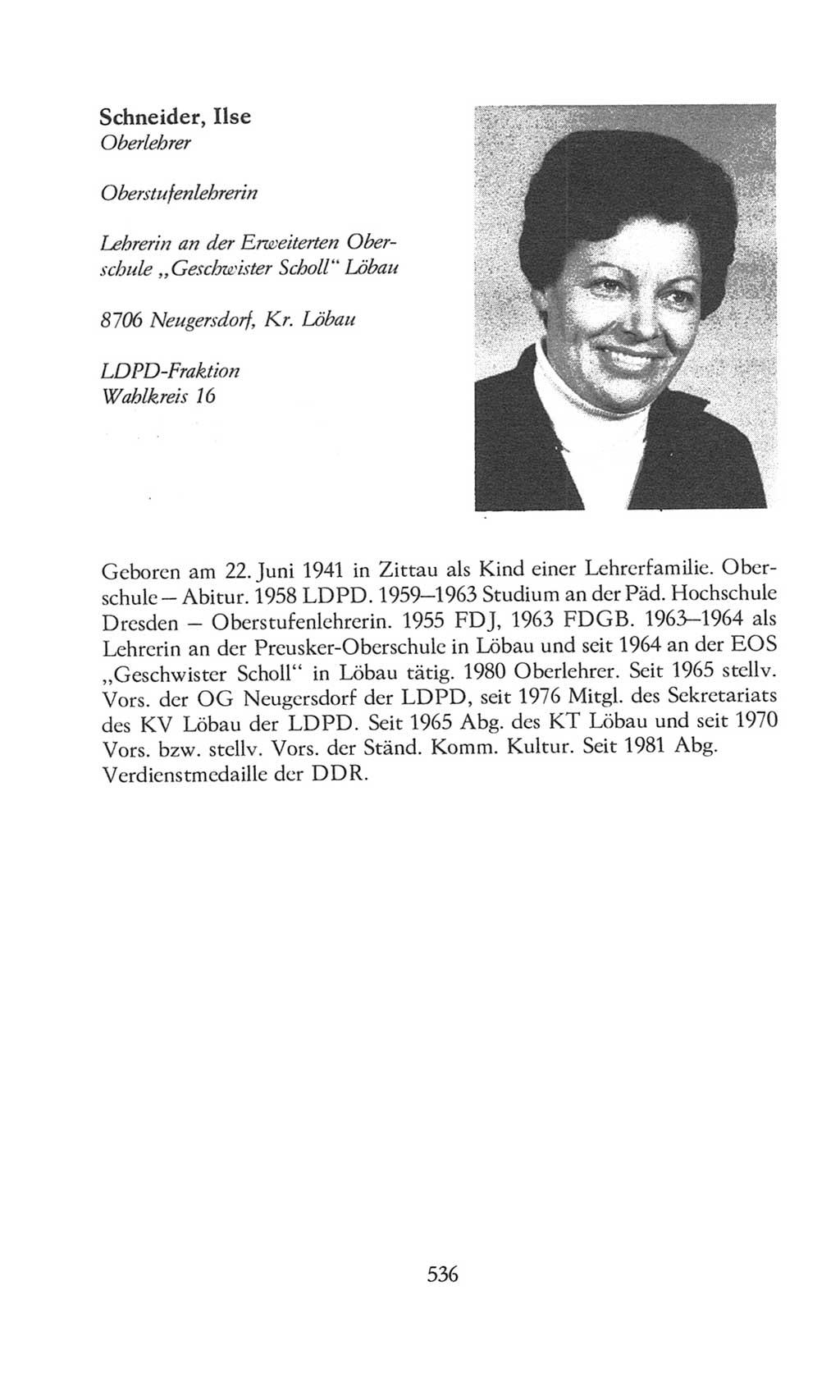 Volkskammer (VK) der Deutschen Demokratischen Republik (DDR), 8. Wahlperiode 1981-1986, Seite 536 (VK. DDR 8. WP. 1981-1986, S. 536)