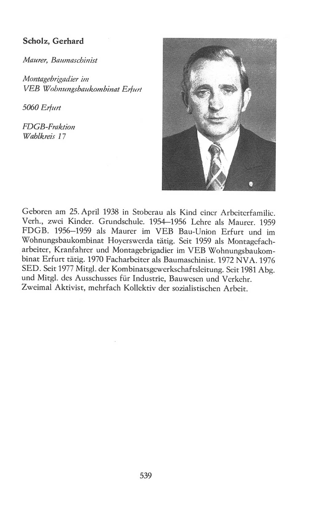 Volkskammer (VK) der Deutschen Demokratischen Republik (DDR), 8. Wahlperiode 1981-1986, Seite 539 (VK. DDR 8. WP. 1981-1986, S. 539)