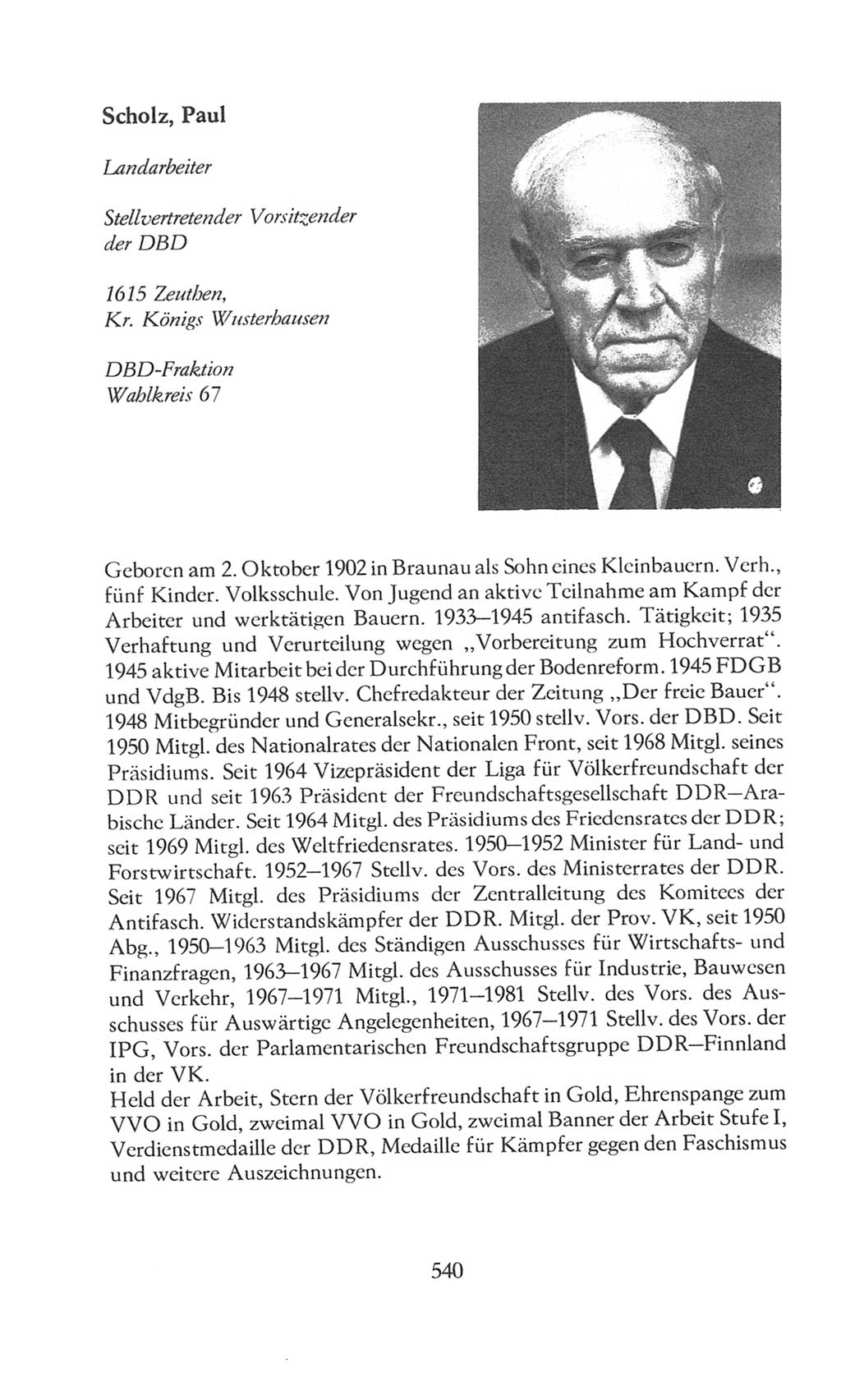 Volkskammer (VK) der Deutschen Demokratischen Republik (DDR), 8. Wahlperiode 1981-1986, Seite 540 (VK. DDR 8. WP. 1981-1986, S. 540)
