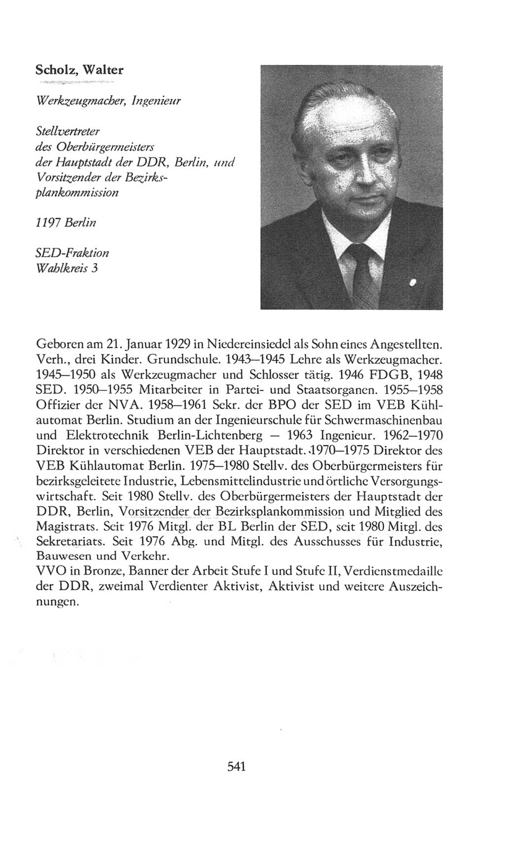 Volkskammer (VK) der Deutschen Demokratischen Republik (DDR), 8. Wahlperiode 1981-1986, Seite 541 (VK. DDR 8. WP. 1981-1986, S. 541)