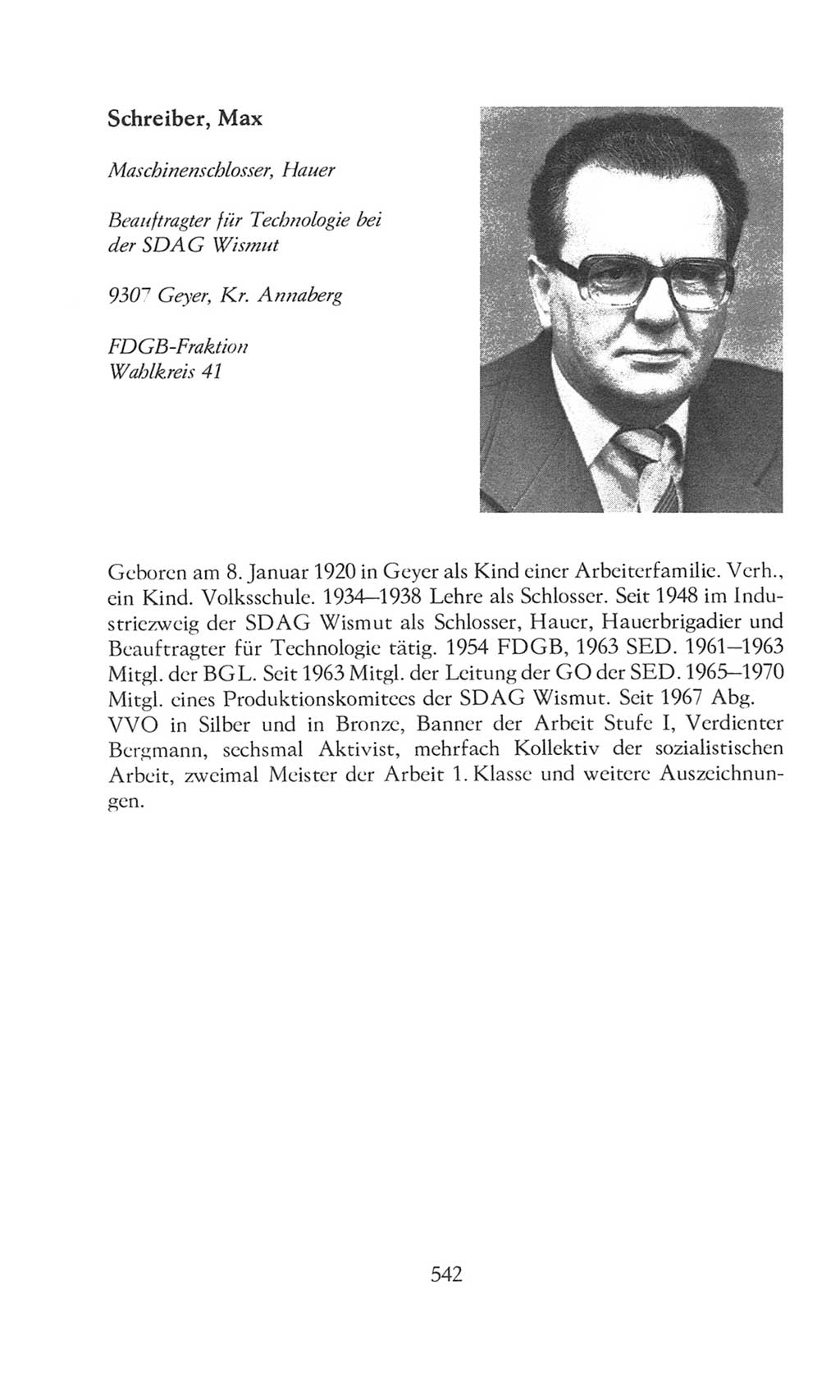 Volkskammer (VK) der Deutschen Demokratischen Republik (DDR), 8. Wahlperiode 1981-1986, Seite 542 (VK. DDR 8. WP. 1981-1986, S. 542)