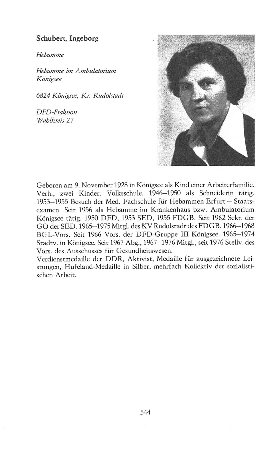 Volkskammer (VK) der Deutschen Demokratischen Republik (DDR), 8. Wahlperiode 1981-1986, Seite 544 (VK. DDR 8. WP. 1981-1986, S. 544)