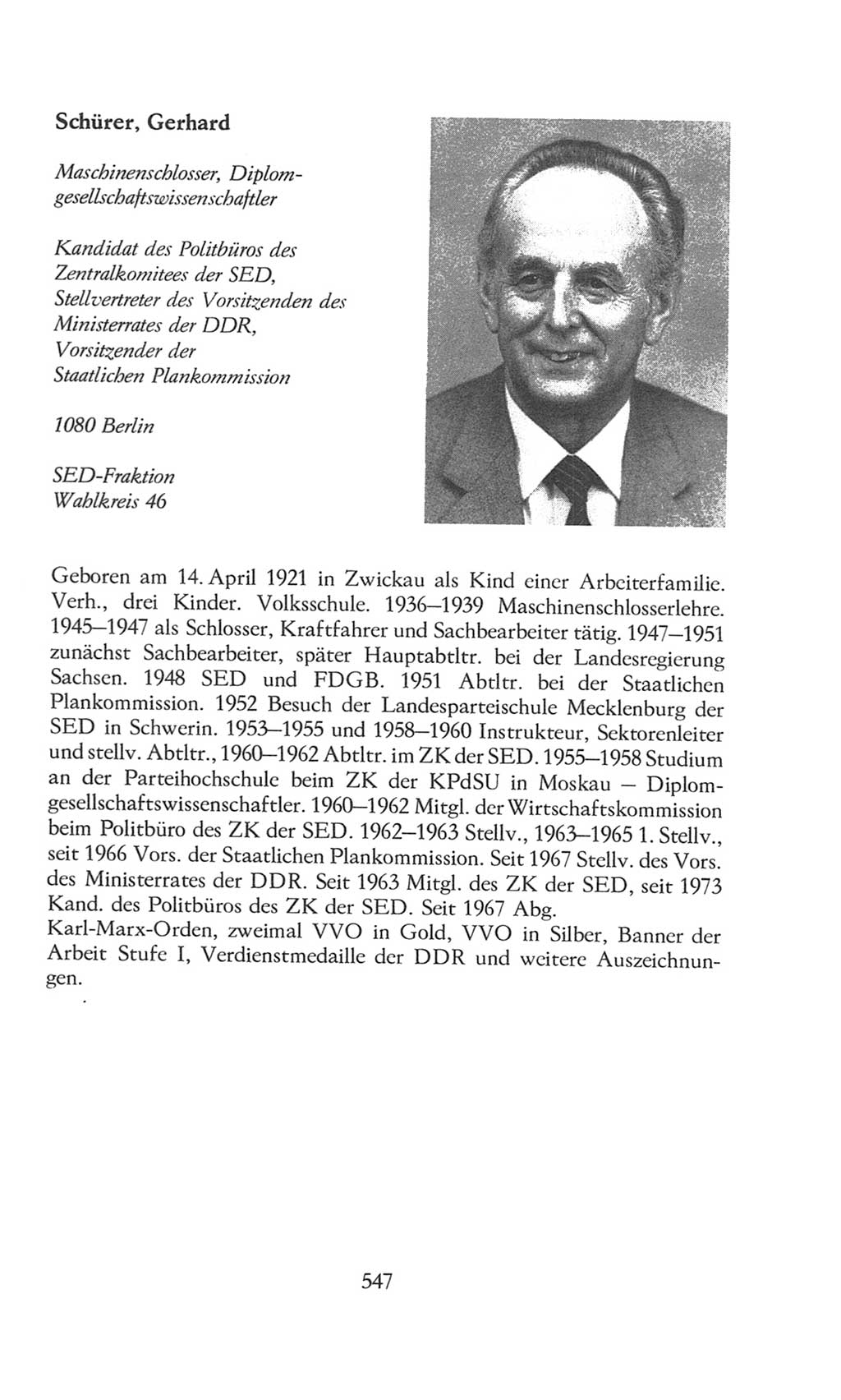 Volkskammer (VK) der Deutschen Demokratischen Republik (DDR), 8. Wahlperiode 1981-1986, Seite 547 (VK. DDR 8. WP. 1981-1986, S. 547)