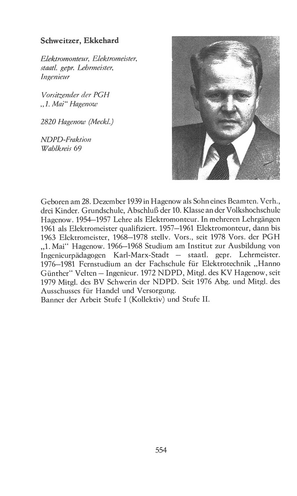 Volkskammer (VK) der Deutschen Demokratischen Republik (DDR), 8. Wahlperiode 1981-1986, Seite 554 (VK. DDR 8. WP. 1981-1986, S. 554)