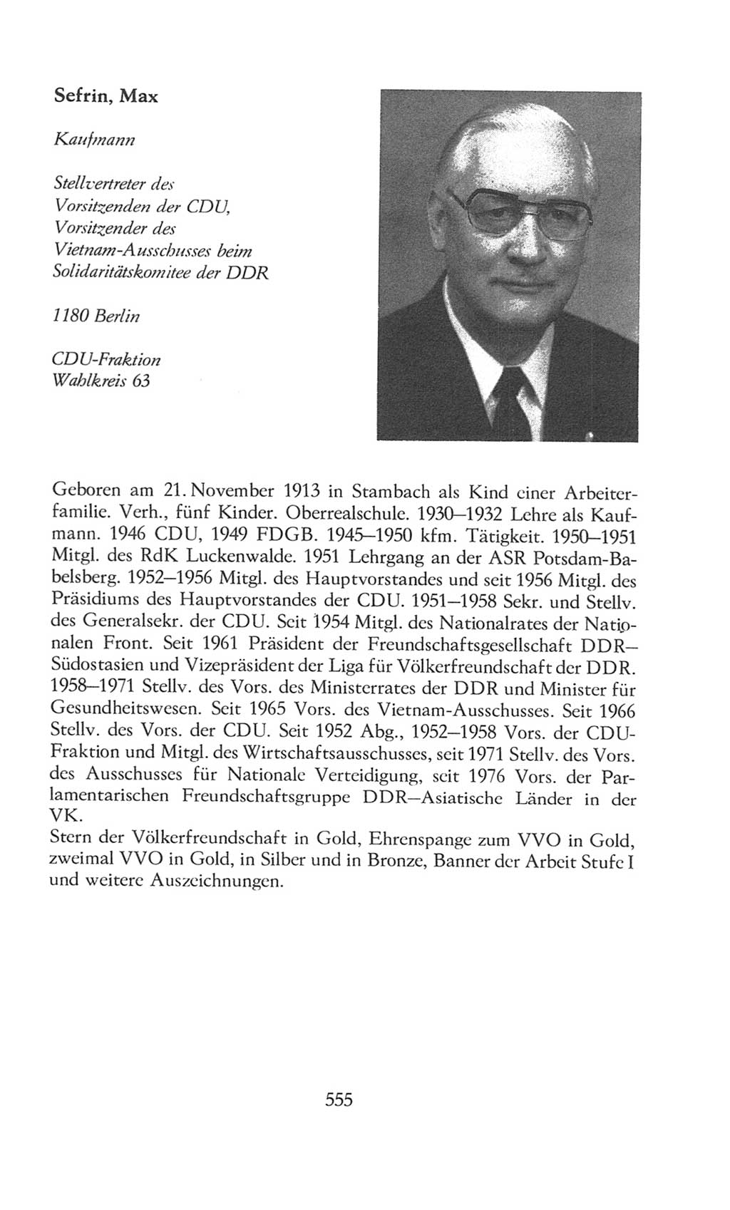 Volkskammer (VK) der Deutschen Demokratischen Republik (DDR), 8. Wahlperiode 1981-1986, Seite 555 (VK. DDR 8. WP. 1981-1986, S. 555)