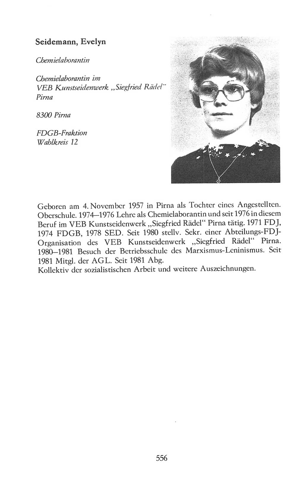 Volkskammer (VK) der Deutschen Demokratischen Republik (DDR), 8. Wahlperiode 1981-1986, Seite 556 (VK. DDR 8. WP. 1981-1986, S. 556)