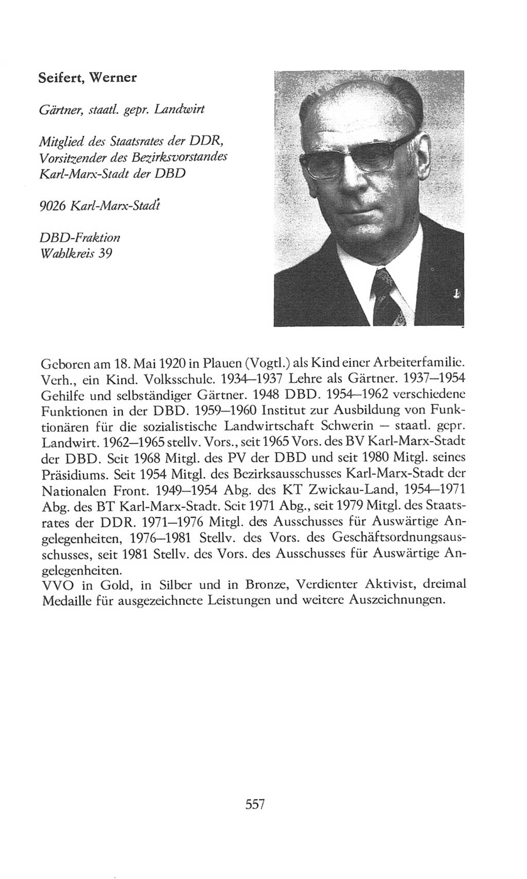 Volkskammer (VK) der Deutschen Demokratischen Republik (DDR), 8. Wahlperiode 1981-1986, Seite 557 (VK. DDR 8. WP. 1981-1986, S. 557)