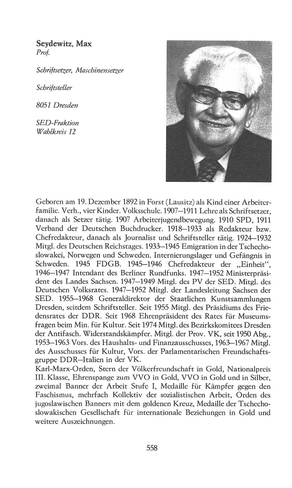 Volkskammer (VK) der Deutschen Demokratischen Republik (DDR), 8. Wahlperiode 1981-1986, Seite 558 (VK. DDR 8. WP. 1981-1986, S. 558)
