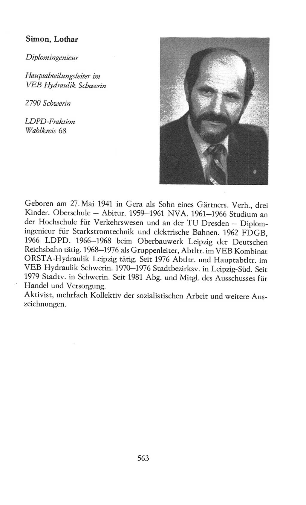 Volkskammer (VK) der Deutschen Demokratischen Republik (DDR), 8. Wahlperiode 1981-1986, Seite 563 (VK. DDR 8. WP. 1981-1986, S. 563)
