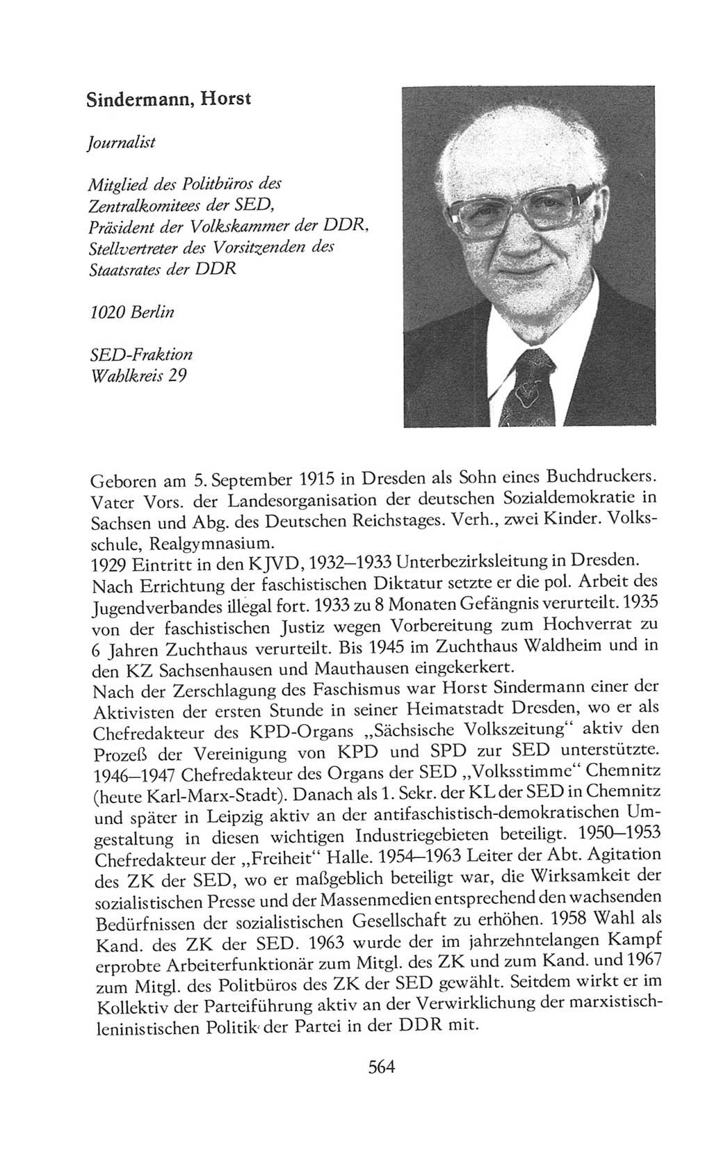 Volkskammer (VK) der Deutschen Demokratischen Republik (DDR), 8. Wahlperiode 1981-1986, Seite 564 (VK. DDR 8. WP. 1981-1986, S. 564)