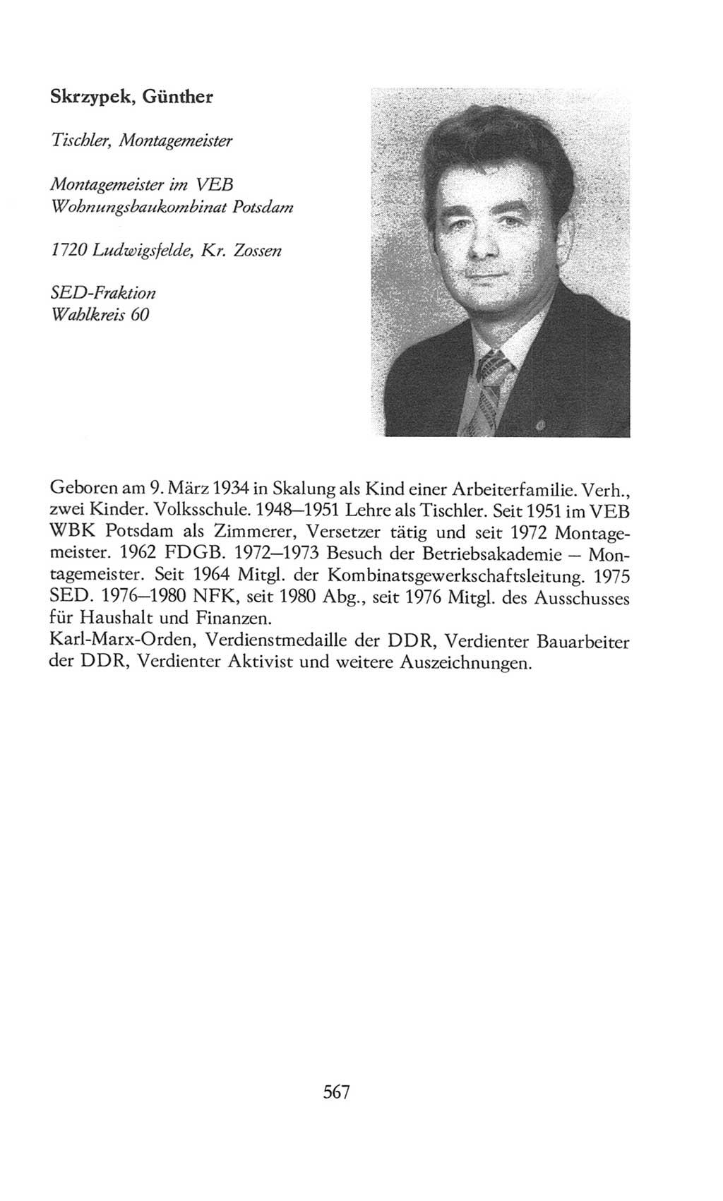 Volkskammer (VK) der Deutschen Demokratischen Republik (DDR), 8. Wahlperiode 1981-1986, Seite 567 (VK. DDR 8. WP. 1981-1986, S. 567)