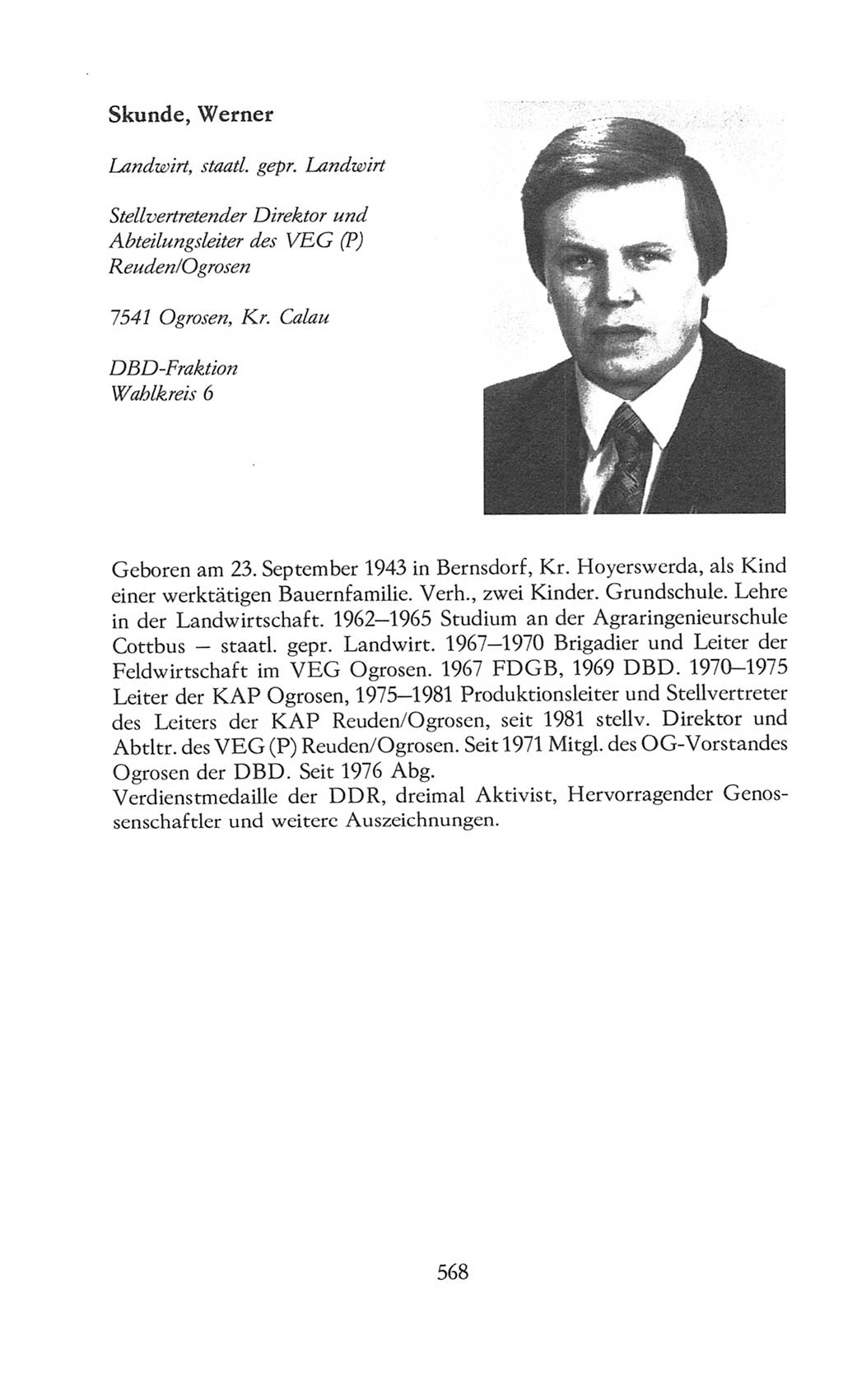 Volkskammer (VK) der Deutschen Demokratischen Republik (DDR), 8. Wahlperiode 1981-1986, Seite 568 (VK. DDR 8. WP. 1981-1986, S. 568)